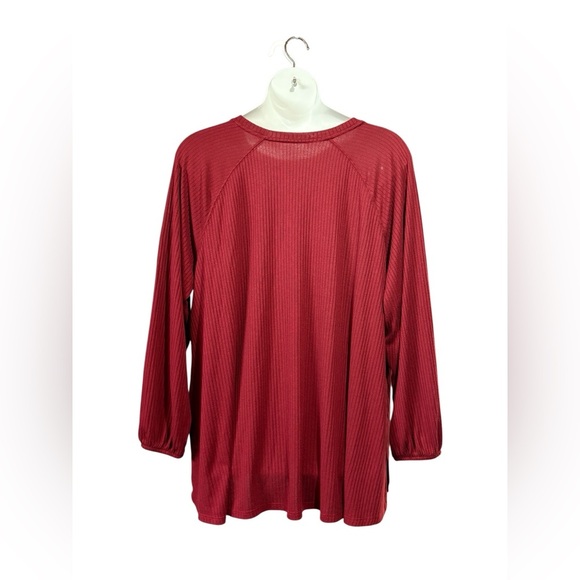 Lane Bryant, Plus Size Relaxed Tunic Top, 3X, Red - Picture 8 of 10